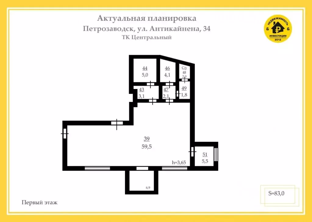 Помещение свободного назначения в Карелия, Петрозаводск Первомайский ... - Фото 1