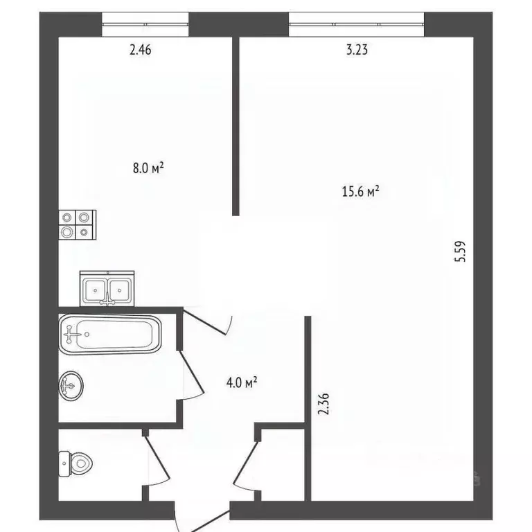 1-к кв. Санкт-Петербург ул. Маршала Тухачевского, 9 (30.4 м) - Фото 1