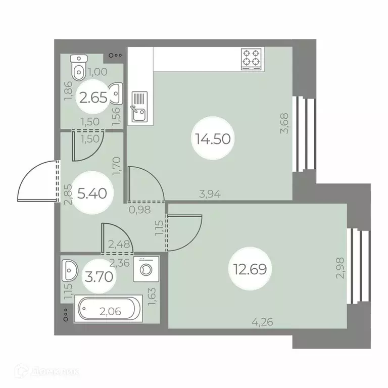 Продаётся 1-к квартира, 38.9 м - Фото 0