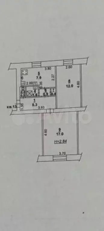 2-к. квартира, 45 м, 1/2 эт. - Фото 0