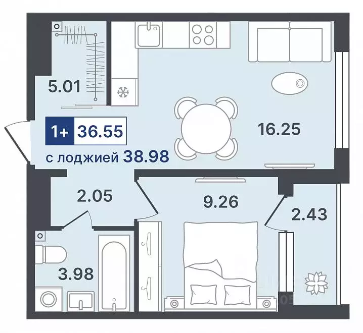 1-к кв. Тюменская область, Тюмень Гилевский жилрайон, Эпитеты жилой ... - Фото 1