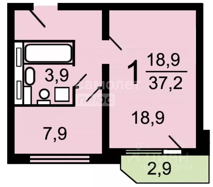 1-к кв. Москва Болотниковская ул., 33К2 (37.8 м) - Фото 1