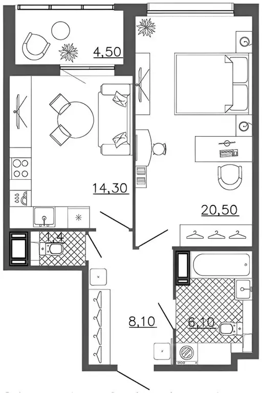 1-к кв. Санкт-Петербург Малая Митрофаньевская ул., 8к1 (53.0 м) - Фото 2
