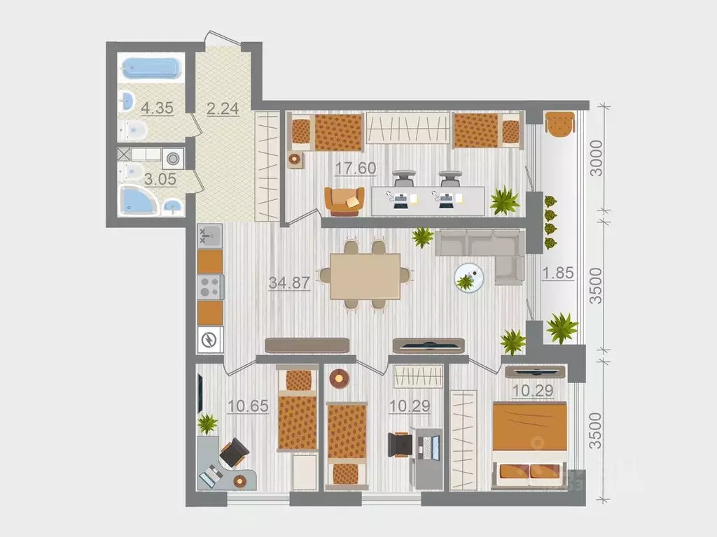 4-к кв. Ленинградская область, Ломоносовский район, Горбунковское ... - Фото 1