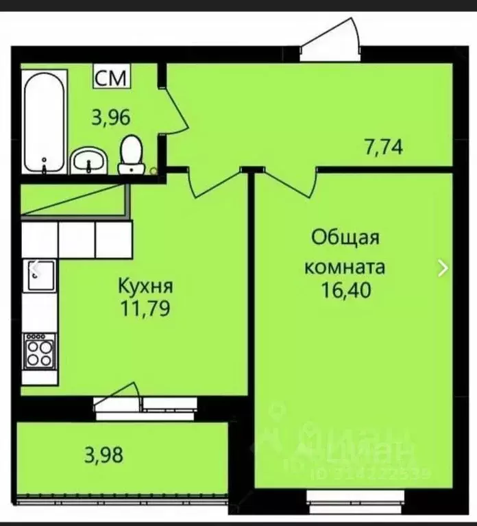 1-к кв. Мордовия, Саранск ул. Юрия Святкина, 14 (44.0 м) - Фото 2