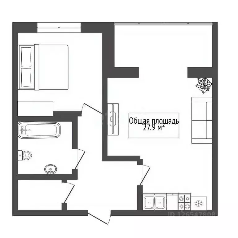 1-к кв. Новосибирская область, Новосибирск Северный мкр, ул. ... - Фото 1
