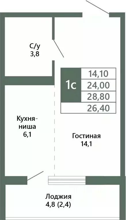 1-к кв. Кемеровская область, Кемерово 64-й мкр, Лучи жилой комплекс ... - Фото 0
