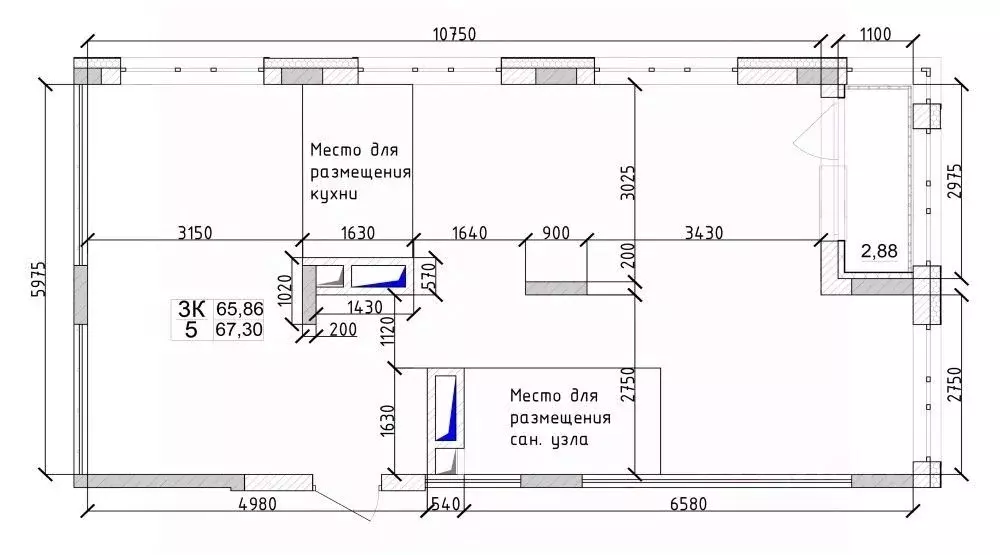 3-к кв. Кемеровская область, Кемерово ул. 1-я Линия, 24 (65.6 м) - Фото 0