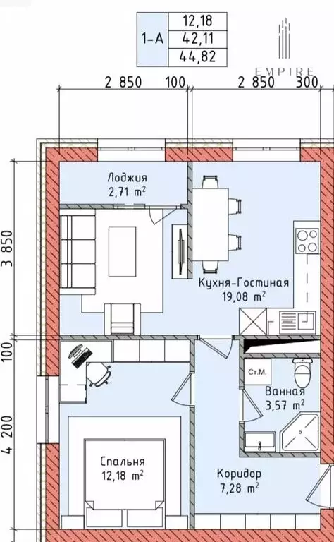 2-комнатная квартира: Грозный, Шейх-Мансуровский район, посёлок Алды, ... - Фото 2
