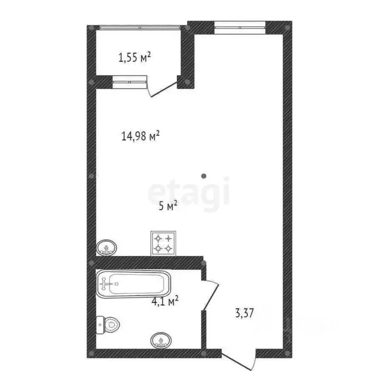 Студия Башкортостан, Уфа бул. Яркий, 8/1 (28.22 м) - Фото 2