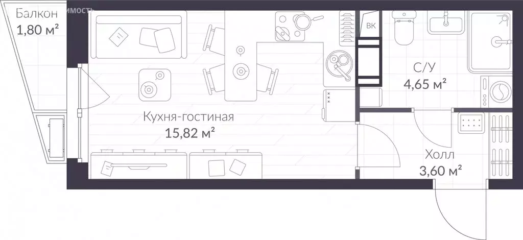 Квартира-студия: Сертолово, ЖК Верен Норт Сертолово (24.61 м) - Фото 0