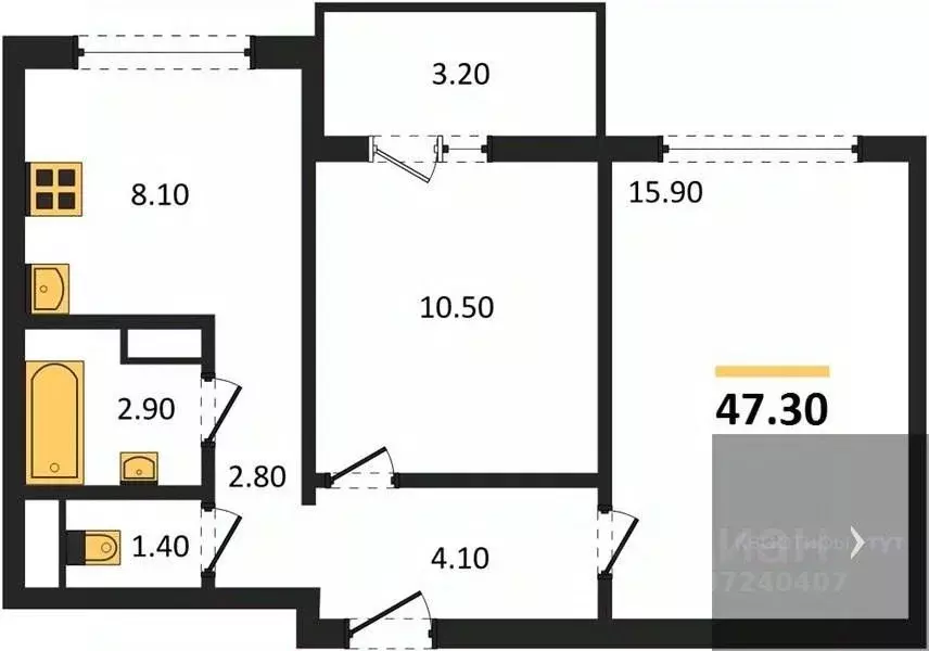 2-к кв. Воронежская область, Воронеж ул. Шибилкина, 9 (47.3 м) - Фото 1