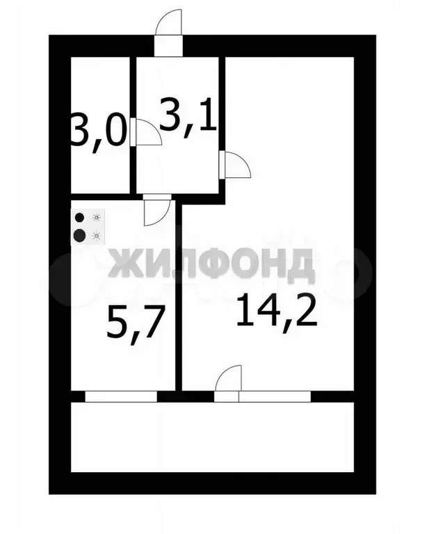 1-к. квартира, 26 м, 2/10 эт. - Фото 0