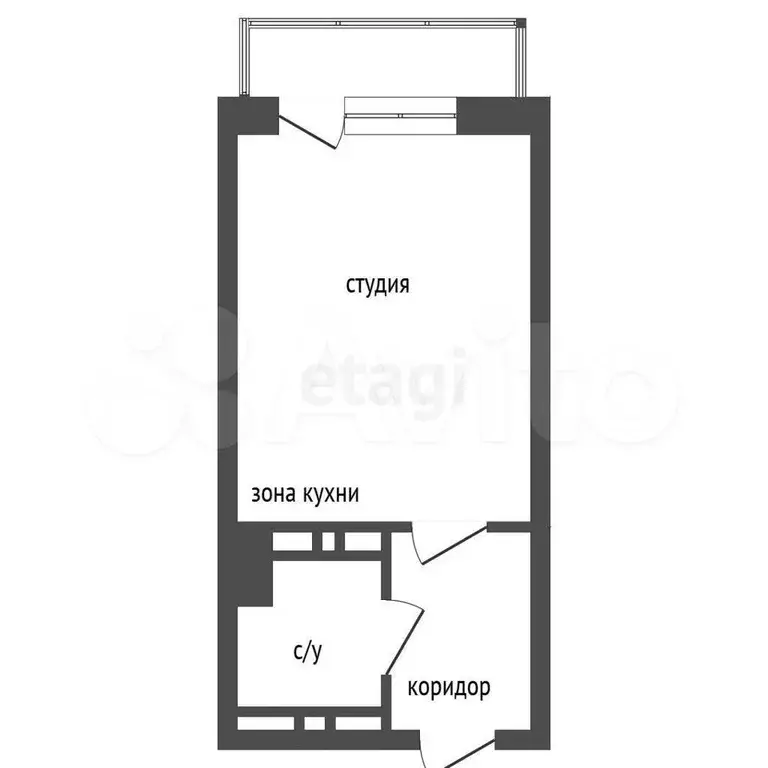 Квартира-студия, 14,2 м, 3/3 эт. - Фото 1