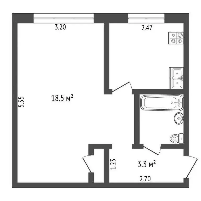 1-комнатная квартира: Тюмень, Ямская улица, 114 (31 м) - Фото 1