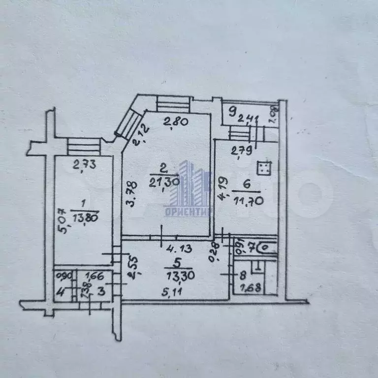 2-к. квартира, 70,6 м, 5/9 эт. - Фото 0