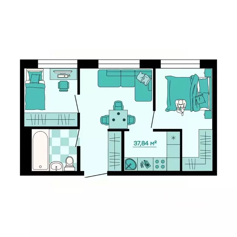 2-к кв. Приморский край, Владивосток ул. Грязелечебница (37.84 м) - Фото 1