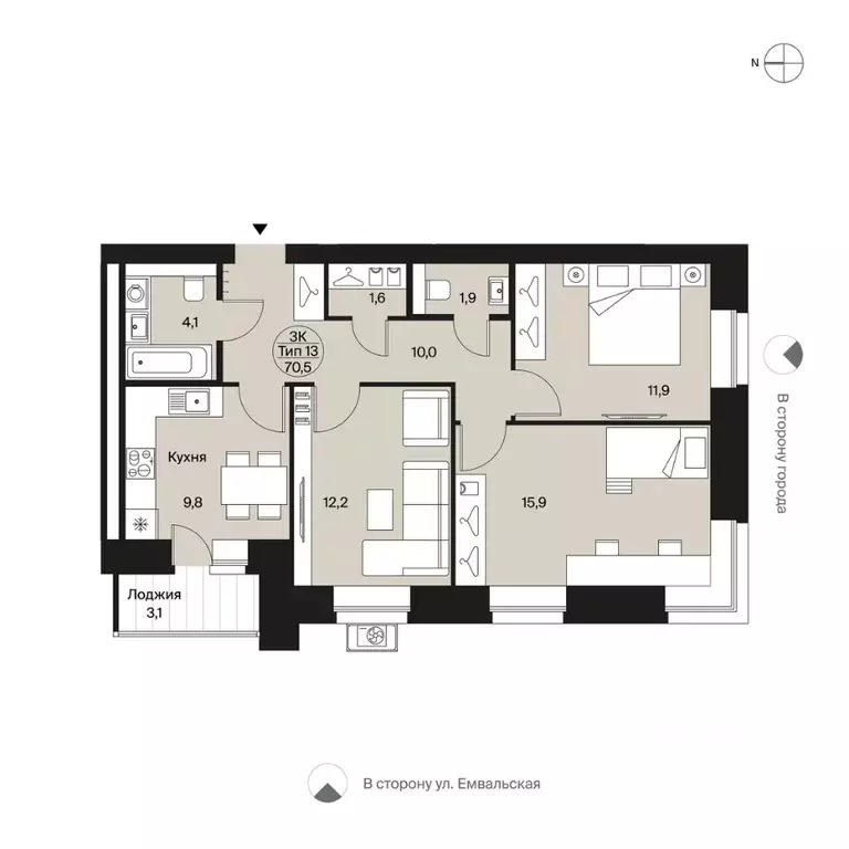 3-к кв. Коми, Сыктывкар Весенняя ул., 11 (70.5 м) - Фото 0