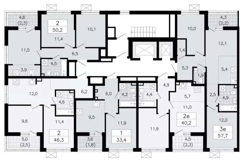 3-к кв. Ленинградская область, Всеволожск Южный мкр, 3.3 (56.7 м) - Фото 1