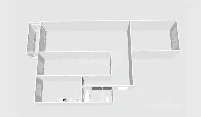 3-к кв. Сахалинская область, Холмский городской округ, с. Яблочное ул. ... - Фото 2