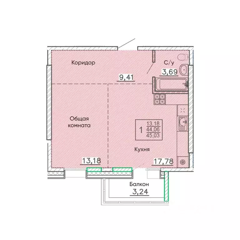 1-к кв. Бурятия, Улан-Удэ Энергетик мкр,  (45.03 м) - Фото 1