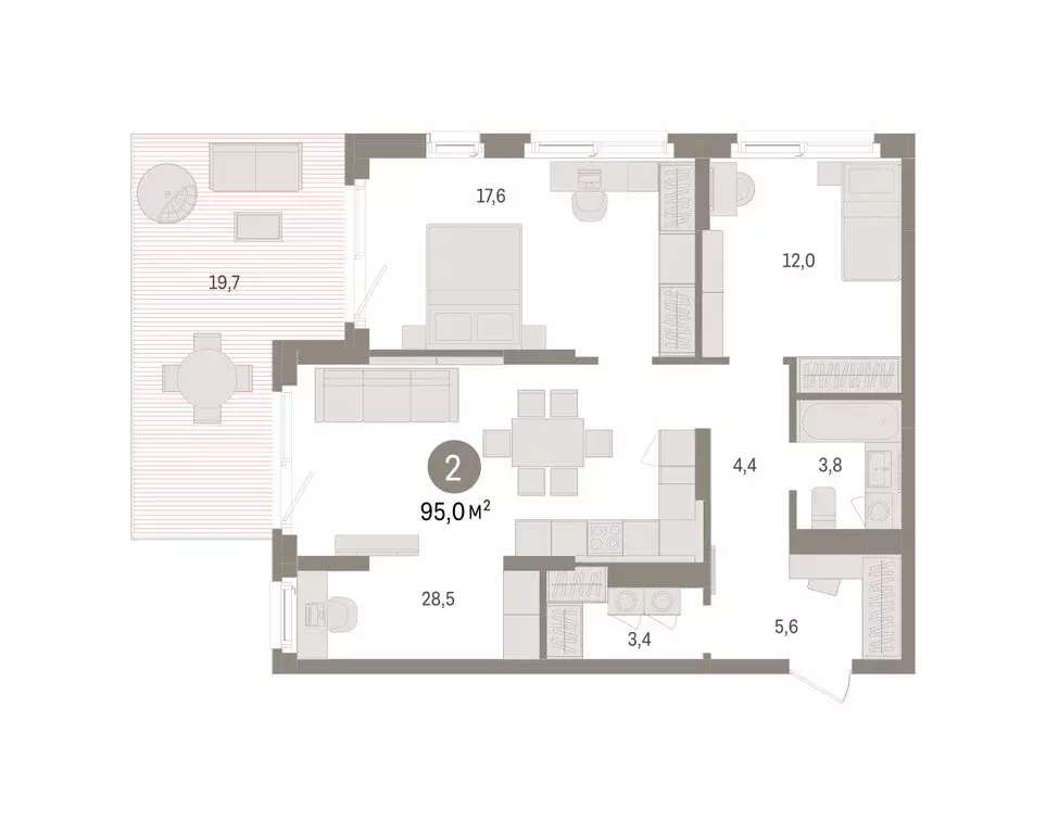 2-комнатная квартира: Челябинская область, Сосновский муниципальный ... - Фото 2