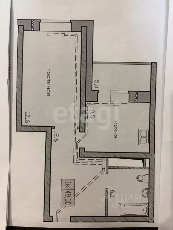 1-к кв. Забайкальский край, Чита Царский мкр, 8 (47.3 м) - Фото 2
