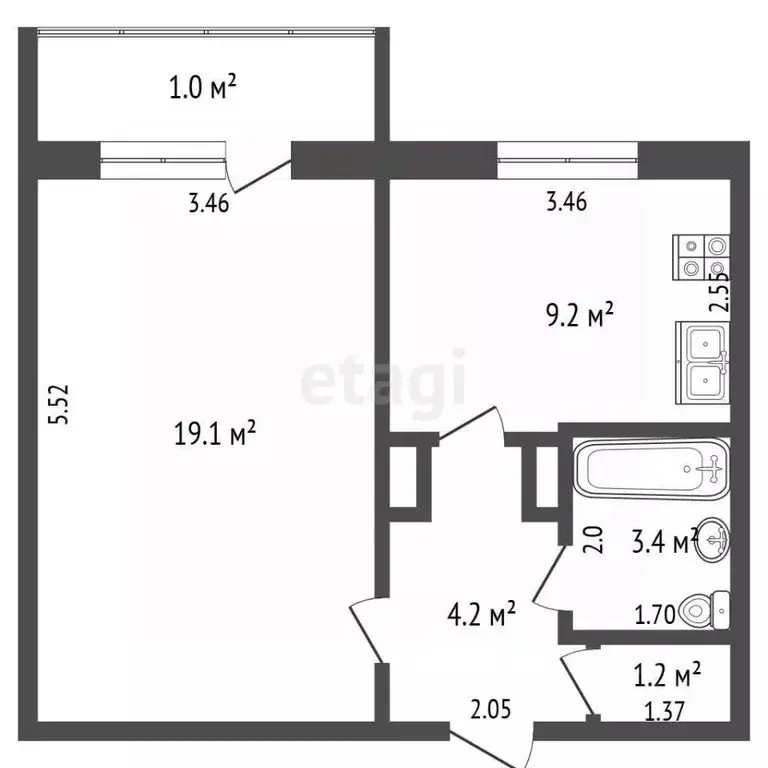 1-к кв. Мордовия, Саранск Севастопольская ул., 35 (37.1 м) - Фото 2