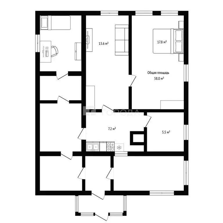 Дом в село Верх-Тула, Советская улица, 58 (58 м) - Фото 2
