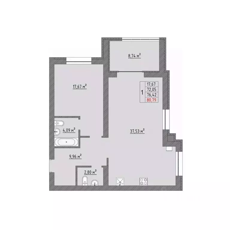 1-к кв. Ивановская область, Иваново Кооперативная ул., 3 (80.79 м) - Фото 0