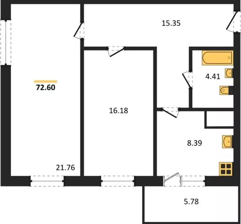 2-к кв. Самарская область, Самара проезд 4-й, 8А (72.6 м) - Фото 2