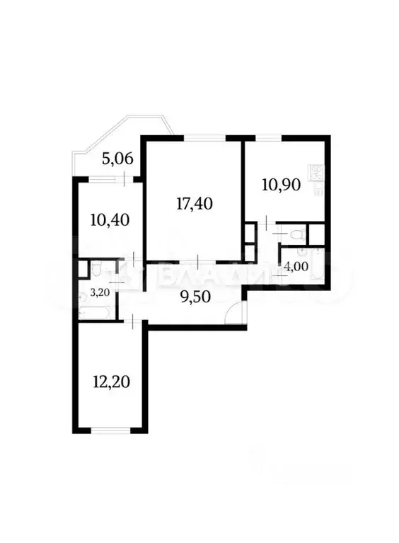 3-к. квартира, 75 м, 6/12 эт. - Фото 0