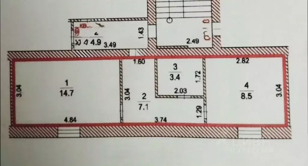 1-к кв. Чувашия, с. Батырево ул. Ленина, 31А (33.0 м) - Фото 1