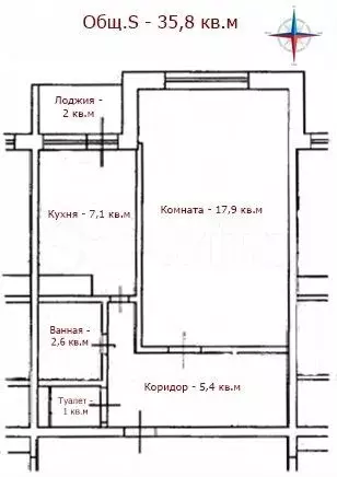 1-к. квартира, 35,8 м, 12/12 эт. - Фото 0