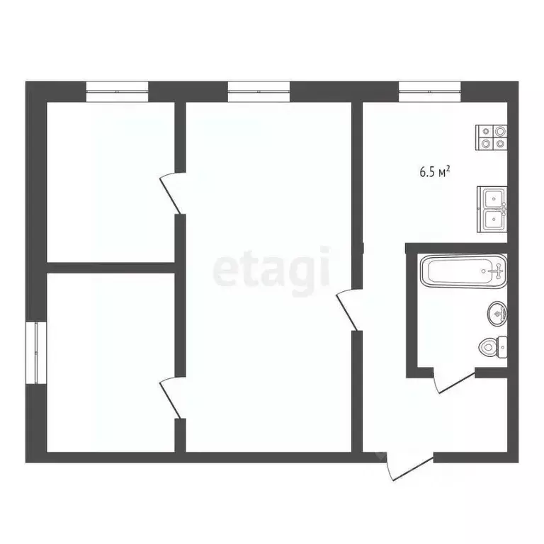 2-к кв. Владимирская область, Муром ул. Куйбышева, 30 (43.2 м) - Фото 1