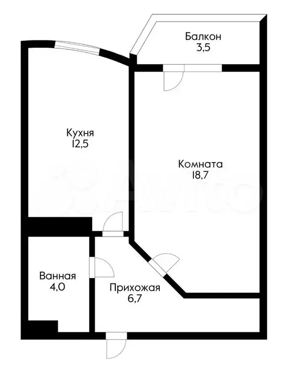 1-к. квартира, 43,4 м, 10/16 эт. - Фото 0