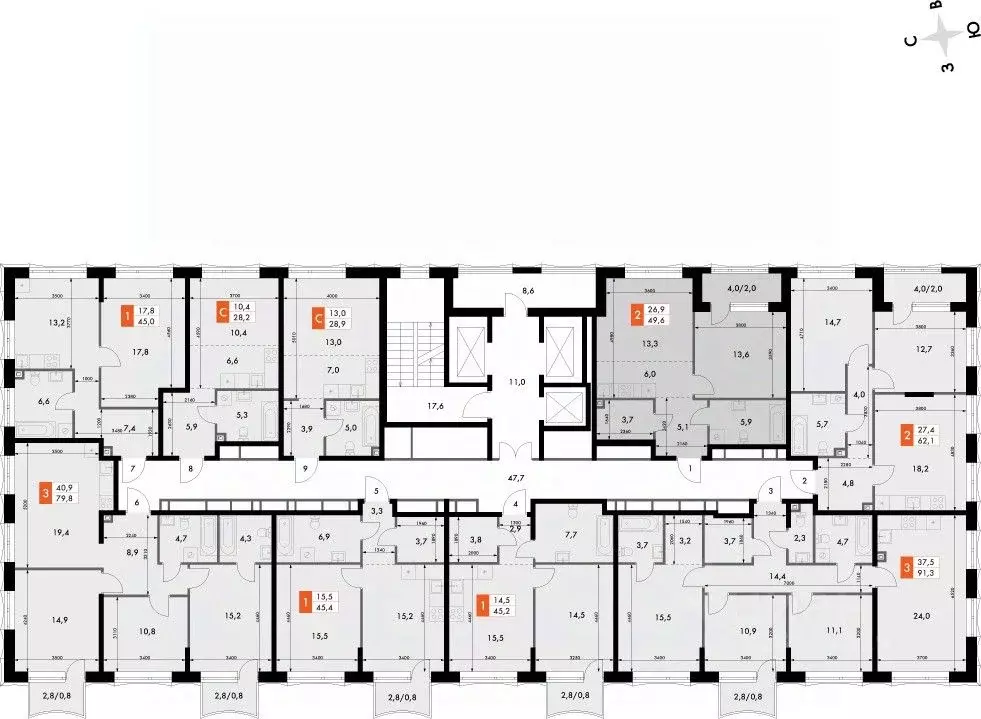 2-к кв. Нижегородская область, Нижний Новгород Черниговская ул. (49.6 ... - Фото 1