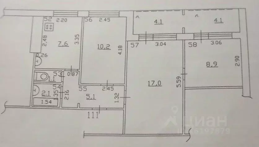 3-к кв. Самарская область, Самара Революционная ул., 148 (52.0 м) - Фото 2