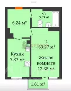 1-к кв. Ростовская область, Ростов-на-Дону просп. Соколова, 68/118В ... - Фото 0