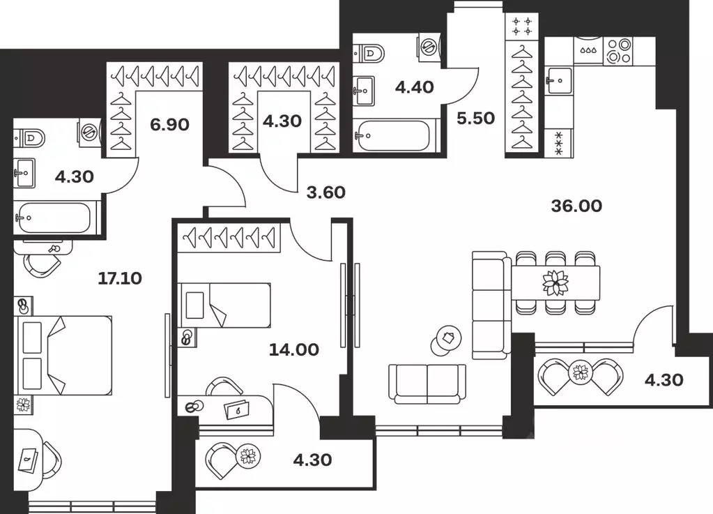 2-к кв. Тульская область, Тула ул. Фридриха Энгельса, 62 (104.7 м) - Фото 1