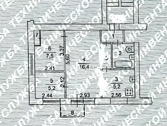 2-к. квартира, 42,2 м, 5/5 эт. - Фото 0