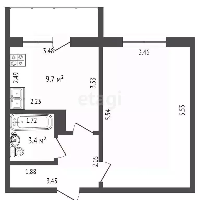 1-к кв. Мордовия, Саранск ул. Косарева, 117 (36.9 м) - Фото 1
