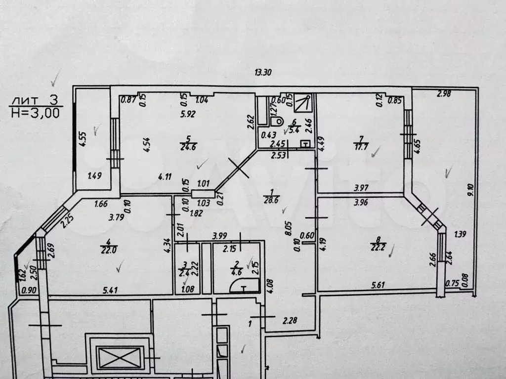 3-к. квартира, 150 м, 3/17 эт. - Фото 0