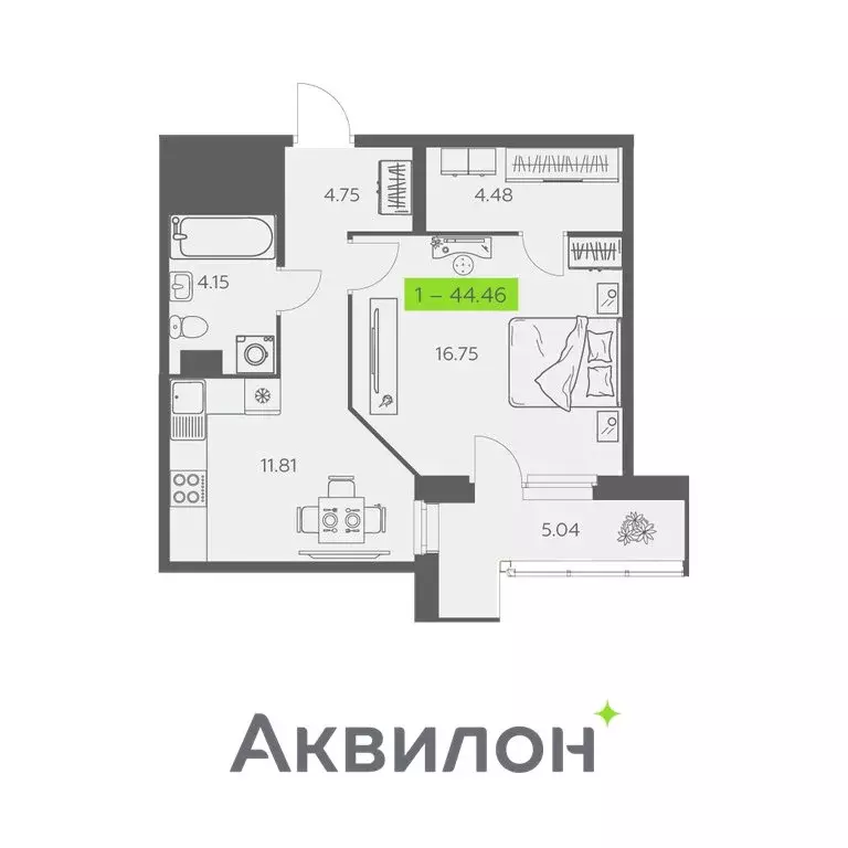 1-комнатная квартира: Архангельск, Троицкий проспект, 110 (44.46 м) - Фото 0