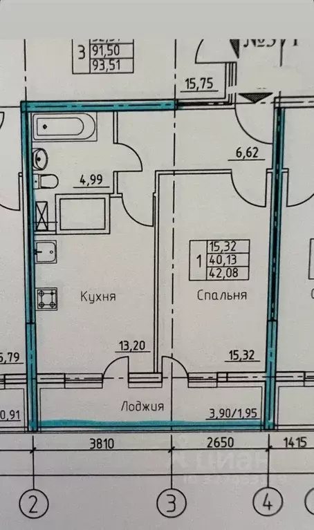1-к кв. Самарская область, Самара Белорусская ул., 26 (44.0 м) - Фото 2