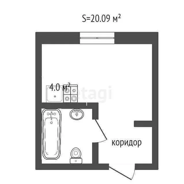 Квартира-студия: Патрушева, улица Александра Пушкина, 16 (20.1 м) - Фото 0