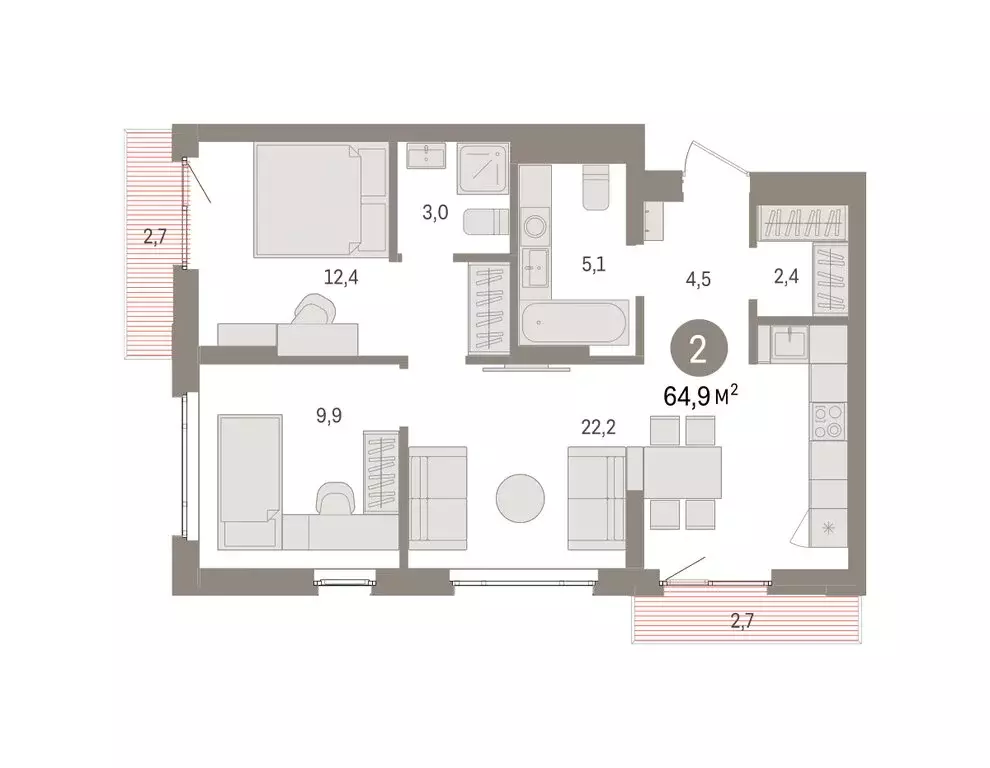 2-комнатная квартира: Екатеринбург, жилой район Сортировочный, ... - Фото 1