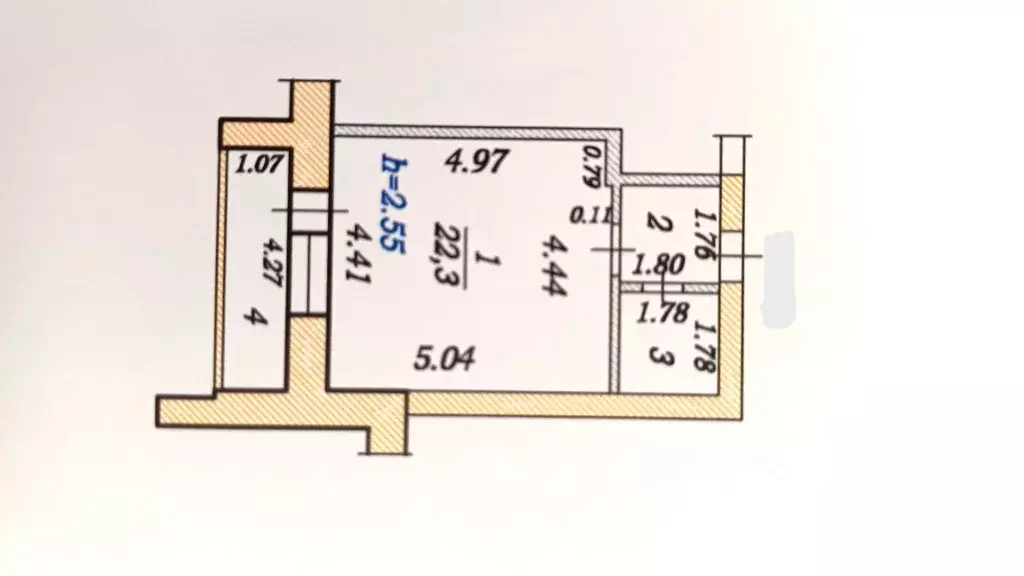 Студия Чувашия, Чебоксары Альгешево мкр, ул. Болгарстроя, 3 (28.7 м) - Фото 1
