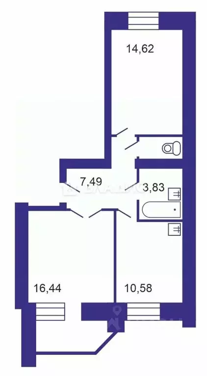 2-к кв. Новосибирская область, Новосибирск ул. Восход, 46 (58.03 м) - Фото 1