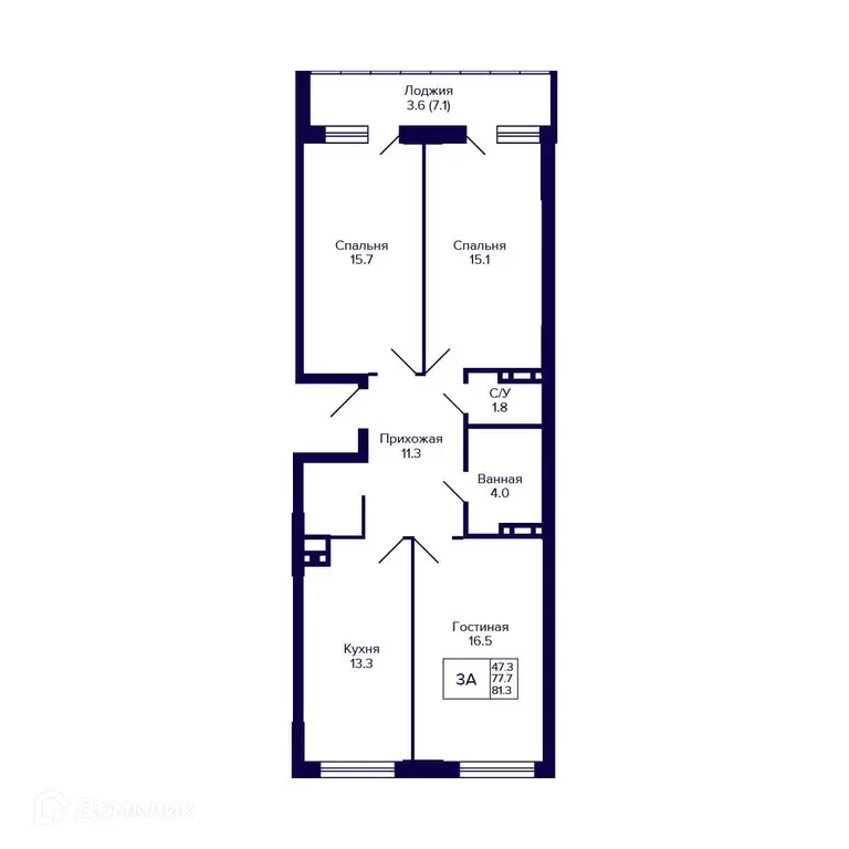 Продаётся 3-к квартира, 81.3 м - Фото 0